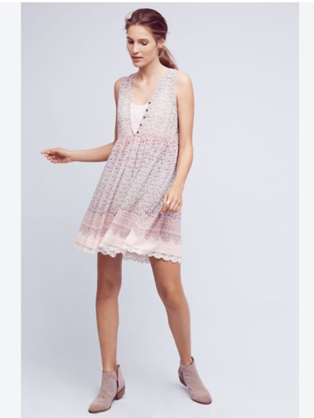 Maeve Anthropologie Violetta Dress in Mauve Motif – Size Small - Picture 2 of 12